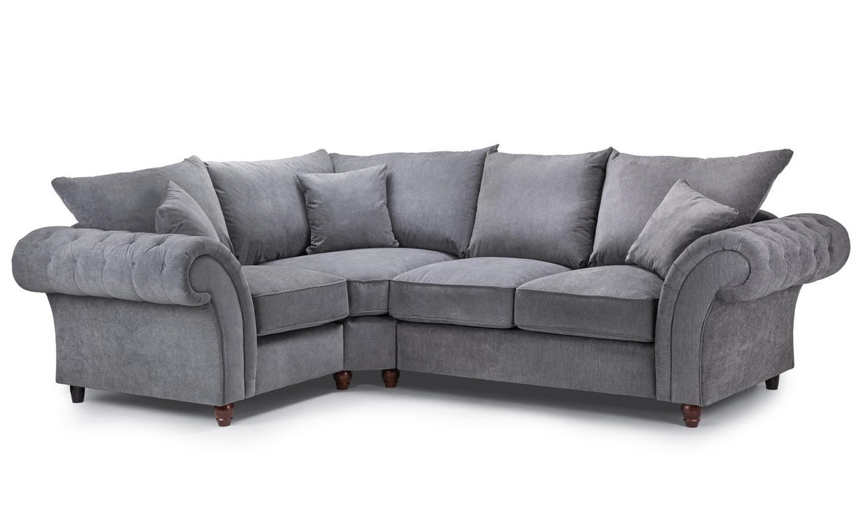 Chimes Belvedere Left hand Corner Sofa Charcoal Grey basildon
